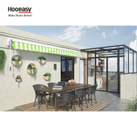 Auvent rétractable électrique en métal pour porte arrière Hooeasy, grand modèle, avec cadre en aluminium, bras pliables, pour extérieur