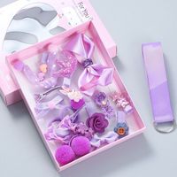 Best-seller Boîte cadeau de 18 pinces à cheveux en satin pour petites filles avec nœud papillon Princesse cravate à cheveux en tissu ruban
