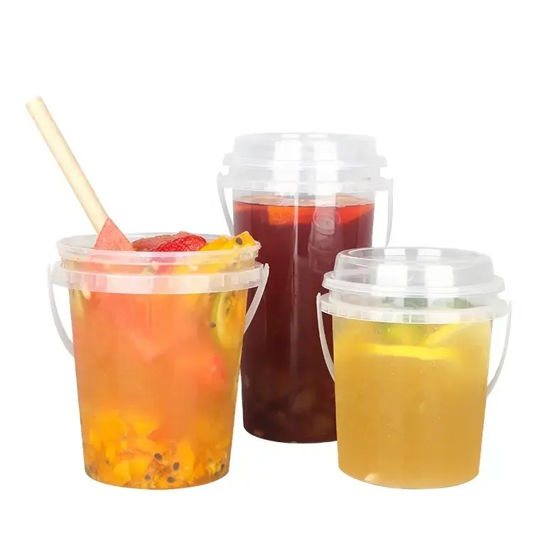 Gobelets en plastique transparent de 32 oz de milkshake jetables avec couvercle recyclables avec logo imprimé à prix d'usine