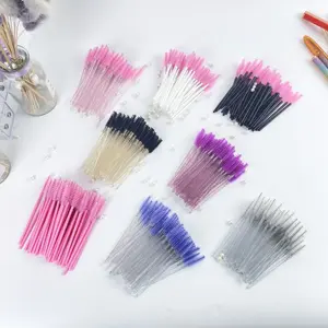 Wholesale Crystal Brushes For Eyelash And Eyebrow Mini Synthetic Lash Brush Reusable Mascara Wands Brush