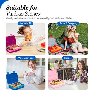 Boîte à lunch portable personnalisée pour enfants, ensemble de boîtes à lunch pour l'école, les tout-petits, en plastique, anti-fuite, boîtes à lunch bento pour enfants - Product Image 5