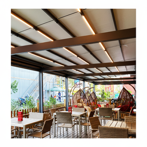 Impermeable pérgola parasol retráctil techo pérgola aluminio PVC eléctrico al aire libre retráctil - Product Image 1