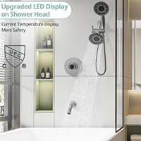 Robinet thermostatique en nickel brossé, mitigeur mural en laiton, douche de salle de bain moderne à effet pluie encastré