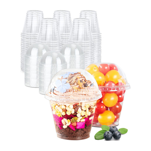 8oz 78mm PET Disposable Clear Plastic Cups for Dessert Banana <strong>Pudding</strong> Ice Cream Yogurt <strong>Parfait</strong> with Dome Lids - Product Image 1