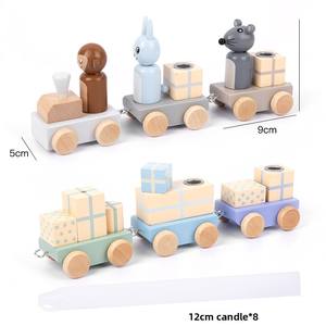 <span class=keywords><strong>Train</strong></span> en <span class=keywords><strong>bois</strong></span> et Candy Playhouse Set Digital Assembly Cars Jouet éducatif pour enfants garçons et filles - Product Image 5