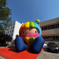 Décoration publicitaire extérieure énorme poupée gonflable à air chaud, ballon de mascotte de poupée gonflable de dessin animé