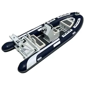 лодки Suppliers-Алюминиевая ребристая 480 глубокая V-образная ребристая надувная жесткая лодка с подвесным двигателем