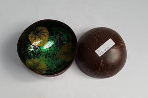 Vente en gros OEM – Nouveaux ensembles de vaisselle colorés en coquilles de noix de coco naturelles polies et écologiques, idéaux pour la rentrée scolaire, à prix abordable, du Vietnam - Product Image 2