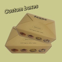 Boîte personnalisée avec logo imprimé, boîte en carton pour brownie, dessert, biscuits, boîte à bonbons, emballage pour beignets, emballage en papier avec insert en papier alimentaire