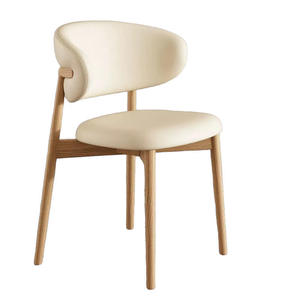 Sedia da Pranzo Moderna in Legno Massello Fatta a Mano con Seduta Imbottita in Tessuto e Schienale Curvo per <span class=keywords><strong>Cucina</strong></span> e Hotel - Product Image 1