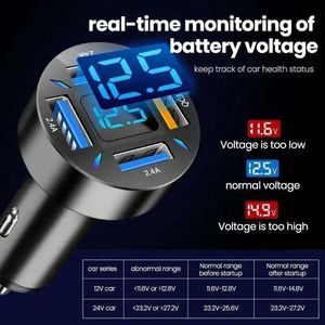 ที่ชาร์จโทรศัพท์ในรถยนต์แบบเร็ว 66w พร้อมหน้าจอดิจิตอล พกพาสะดวก 4 in 1 ช่องเสียบ USB สำหรับโทรศัพท์ทุกรุ่น - Product Image 6
