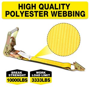 50 mm 3 <span class=keywords><strong>M</strong></span> pneu voiture arrimage <span class=keywords><strong>cliquet</strong></span> arrimage sangles de roue pour le remorquage de voiture et Auto Hauler - Product Image 4