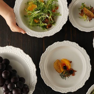 Assiettes à dîner vintage <span class=keywords><strong>en</strong></span> céramique gaufrée personnalisables <span class=keywords><strong>en</strong></span> usine OEM pour vente <span class=keywords><strong>en</strong></span> gros <span class=keywords><strong>en</strong></span> vrac - Product Image 3