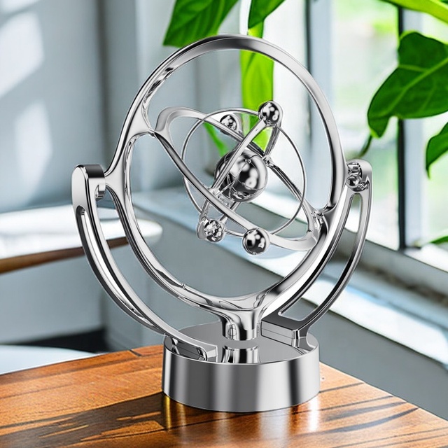 New Earth Perpetual Motion Instrument Desktop USB Ornaments Rotating Magnetic Swing Celestial Tabletop Decor Made of Plastic