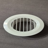 Grille d'aération ronde réglable à montage au plafond, en plastique ABS blanc, à lamelles droites, avec boucle à ressort, pour système de climatisation
