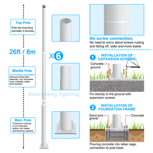 Personalizado Outdoor High Street Light Pólo <span class=keywords><strong>8m</strong></span> Galvanizado Aço Único Braço Pesado Estacionamento Iluminação Pólo Dividir Lâmpada Pólo - Product Image 3