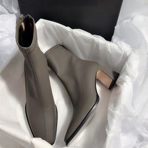 Botas Chelsea de Tacón Grueso y Punta Cuadrada para Mujer, Nuevas a la Moda, al por Mayor - Product Image 1