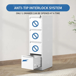 Armoire <span class=keywords><strong>de</strong></span> classement verticale en acier à 4 tiroirs avec serrure, <span class=keywords><strong>d</strong></span>émontable et assemblable, pour cartes et <span class=keywords><strong>dossiers</strong></span> - Product Image 5
