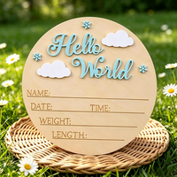 Plaque d'annonce de naissance, carte d'annonce de naissance, panneau personnalisé « Bonjour le monde »