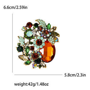 Broche Vintage de Flor com Strass e Glitter para Acessório de Joias e Lenços - Product Image 2