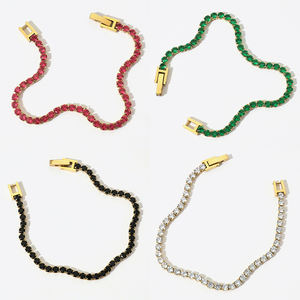 Bracelets incrustés de pierre de zircon en acier inoxydable, bijoux de luxe, bracelet de couleur boucle pour jeunes femmes - Product Image 4