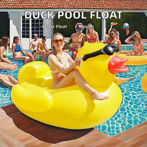 Piscina de verano PVC Ruibarbo Pato Natación Círculo Monturas Animales Patos amarillos Cama flotante inflable - Product Image 3