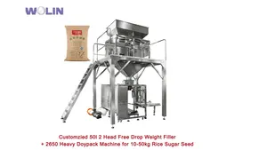 10kg 25kg 50kg Zucker Reis Reinigungsmittel Pulver automatische Wiegeverpackungsmaschine vorgefertigte Doypack-Verpackungslinie