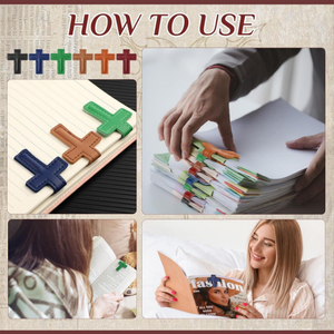 Marcapáginas de cuero PU <span class=keywords><strong>con</strong></span> Cruz religiosa reutilizable magnética <span class=keywords><strong>con</strong></span> colores personalizables Clip de doble cara para páginas de libros - Product Image 2