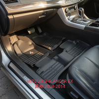 Karpet Mobil Kulit PVC Tebal 20mm Anti Air Mewah 5-Piece Full Set untuk Mitsubishi Lancer EX 2008-2014
