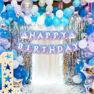 Pancarta <span class=keywords><strong>de</strong></span> Cumpleaños con Diseño <span class=keywords><strong>de</strong></span> Copos <span class=keywords><strong>de</strong></span> Nieve, Decoración para Fiestas <span class=keywords><strong>de</strong></span> Invierno, Navidad y Cumpleaños - Product Image 5