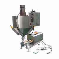 Machine de remplissage semi-automatique à tête unique pour bouteilles et bocaux (miel, mayonnaise, crème, confiture) avec fonction de chauffage et d'agitation, trémie de 30L