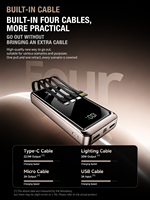Baterías Externas de Gran Capacidad Marca HYTO OEM, 20000mAh y 10000mAh, Cable Tipo-C, Carga Rápida PD20W, Pantalla LED