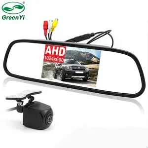 GreenYi 5 pulgadas AHD coche espejo Monitor 1920*1080P de alta definición vehículo soporte cámara de 170 grados de las estrellas de la noche visión