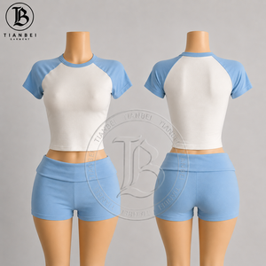 Conjunto de 2 Piezas de Ropa de <span class=keywords><strong>Verano</strong></span> para <span class=keywords><strong>Mujer</strong></span>, Top Corto con Estampado de Lunares Y2K con Logotipo Personalizado y <span class=keywords><strong>Pantalones</strong></span> Capri Plegables, Conjunto de Dos Piezas para Descansar - Product Image 6