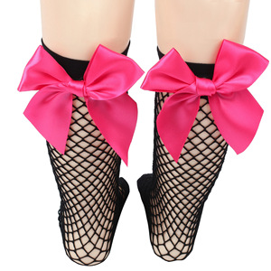 Ins Children Spanish Heavy Wind Hollow Out Calcetines Niñas Bowknot British Fishnet Medias Niños Calcetines largos de verano - Product Image 3