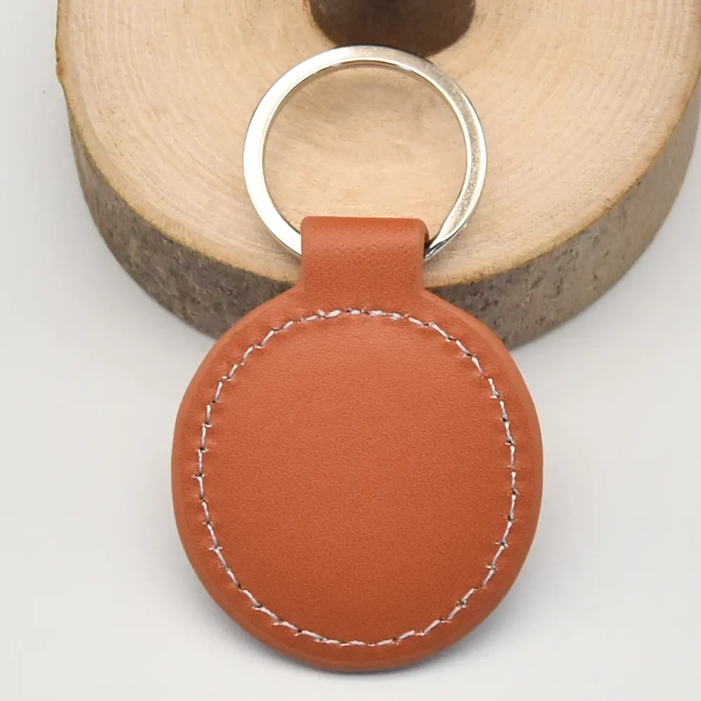 High quality colorful blank keychain pu key ring customizable pu leather car key chain