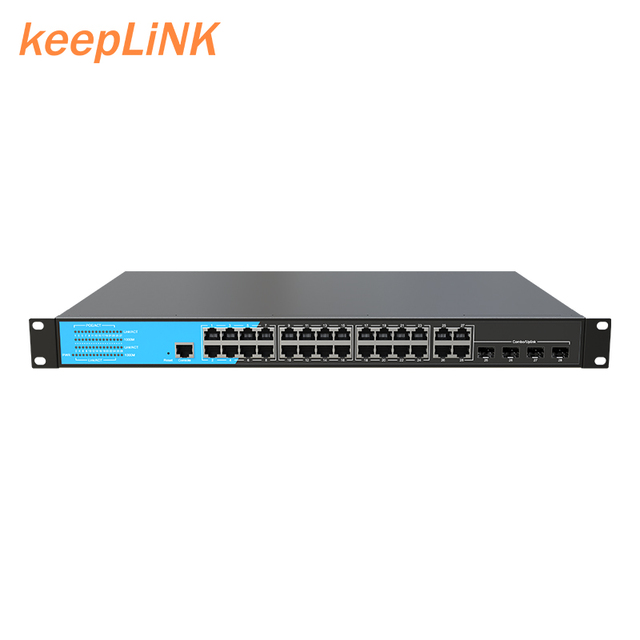 Switch 24 Port Gigabit Ethernet Manageable 24 Port PoE with 4 SFP/RJ45 Combo