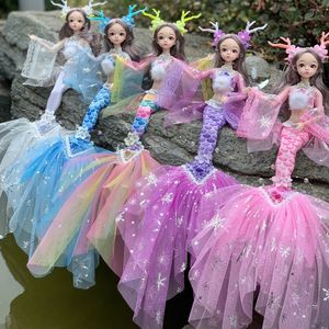 Vente flash : Poupée sirène élégante en plastique de <span class=keywords><strong>45</strong></span> <span class=keywords><strong>cm</strong></span> avec couronne, jeu de déguisement, meilleur cadeau d'anniversaire DIY pour fille - Product Image 2