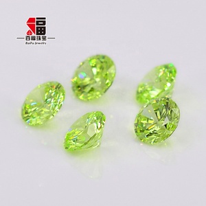 Pierres en vrac de zircone cubique (CZ) de qualité 4A 5A, taille brillant ronde de 8 mm, couleur péridot Baifu, vente en gros - Product Image 2