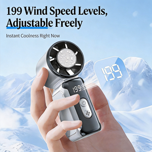 Ventilateur électrique portable - Rechargeable par USB, 4000 mAh, mini-refroidisseur d'air réglable, compact et silencieux pour les voyages et la maison - Product Image 4