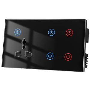 Interruptor Táctil Inteligente Wi-Fi Graffiti, Enchufe Universal de 10A, Panel de Vidrio, Control por Aplicación Tuya, Tomacorriente de 2.4GHz - Product Image 1