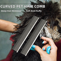 Peigne de toilettage pour animaux en acier inoxydable 304, crochet droit pour démêlage en profondeur et texture volumineuse