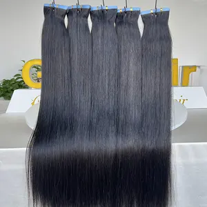 GDYhair keran stok besar Ins rambut Virgin kualitas terbaik 100 rambut manusia Brasil Remy pita rambut ditarik ganda dalam ekstensi