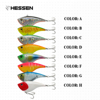 Leurre artificiel Hessen Vibra 75mm 20g avec yeux 3D, longue portée et bruit pour brochet, cabillaud et carpe - Utilisation en eau salée et eau douce
