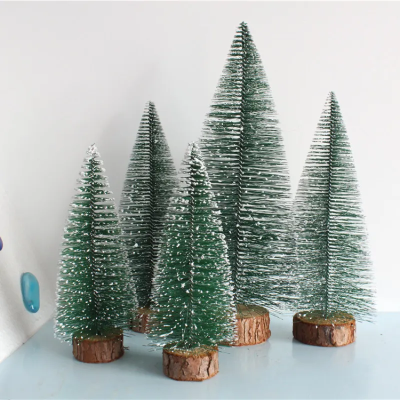 10-40cm Mini Christmas Tree Frost Pine Needle Artificial Christmas Xmas Tree Table Decoration Diy New Year Ornaments Kids Gifts