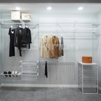 Prix d'usine, armoire de rangement en métal personnalisée, armoire à vêtements réglable, détachable, avec filet suspendu, organisateur d'armoire