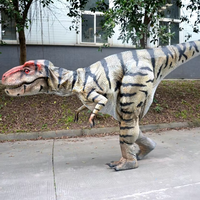 Costume de dinosaure T-REX électrique réaliste et ambulant avec jambes cachées, lumineux et flexible pour parcs d'attractions, centres commerciaux et aéroports