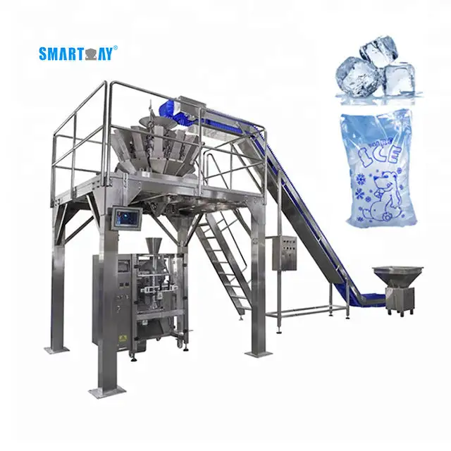 SmartWeigh Vertical Auto Waterproof Lolly Crushed Ice Cube Filling Sealing And Packing Production Equipment Packaging Machine