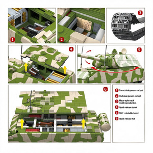 Set di Costruzioni Carro Armato Pesante Tedesco Maus della Seconda Guerra Mondiale con Figurine di Soldati per Collezionisti e Bambini - Product Image 6