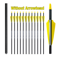 Flèches de tir à l'arc en carbone pur en gros, ID 4.2/6.2mm, logo personnalisable, pour la chasse et le tir sur cible, en acier et plastique, 31 pouces
